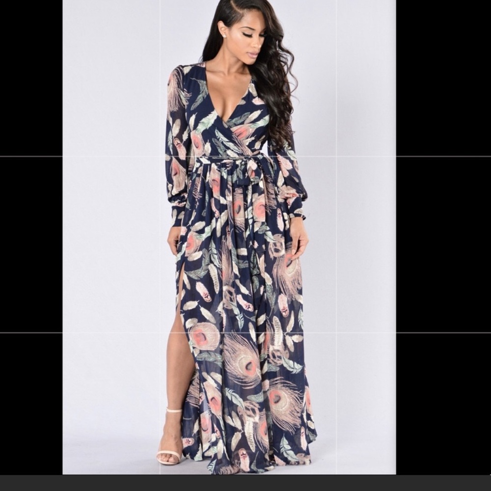 FashionNova Feather Maxi